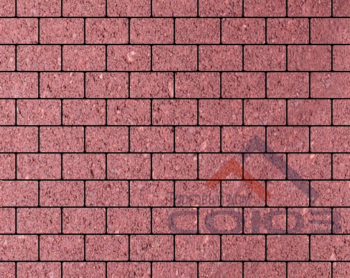 Тротуарная плитка Брусчатка красная частичный прокрас на сером цементе 200x100x60мм Фабрика Готика