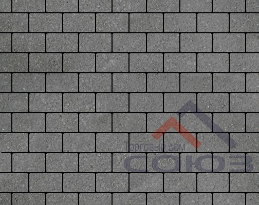 Тротуарная плитка Брусчатка серая полный прокрас на сером цементе 200x100x60мм Фабрика Готика