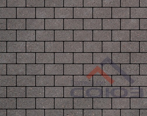Тротуарная плитка Брусчатка темно-серая полный прокрас на сером цементе 200x100x40мм Фабрика Готика