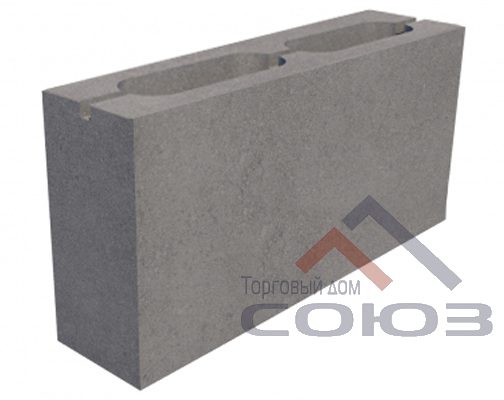 Двухпустотный перегородочный бетонный блок 400x90x200 СКЦ-3Л плотность 1700