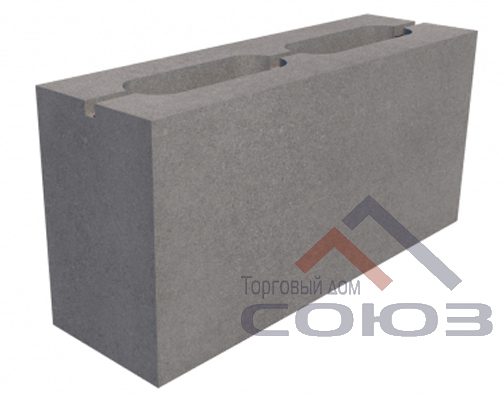 Двухпустотный стеновой бетонный блок 400x120x200 мм СКЦ-12Л плотность 1477