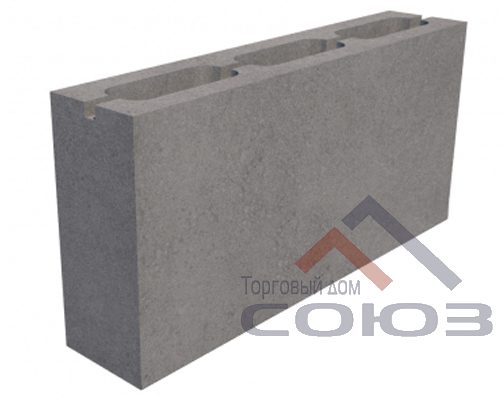 Трехпустотный перегородочный бетонный блок 400x80x200 СКЦ-3Л-80 плотность 1363