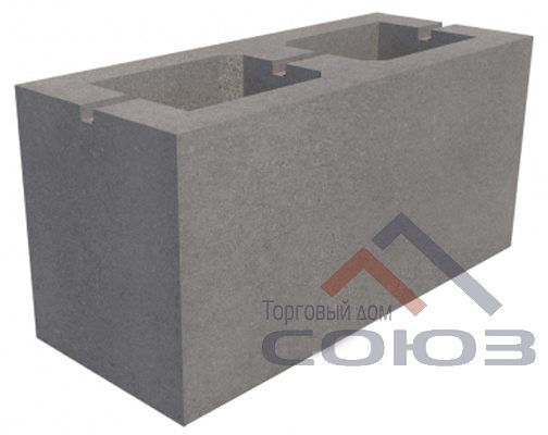 Двухпустотный стеновой бетонный блок 390x160x188 мм СКЦ-16Л плотность 1200