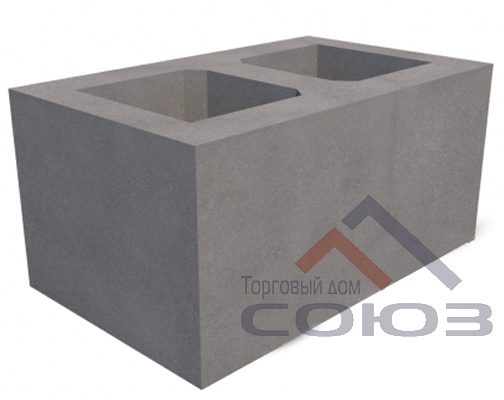 Двухпустотный стеновой бетонный блок с открытым дном 400x240x200 мм СКЦ-24Л плотность 1100