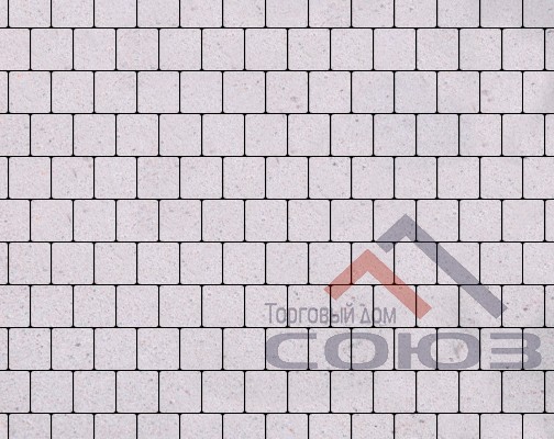 Тротуарная плитка Квадрат белый частичный прокрас на белом цементе 100x100x60мм Фабрика Готика