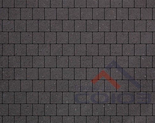 Тротуарная плитка Квадрат черный частичный прокрас на сером цементе 100x100x60мм Фабрика Готика