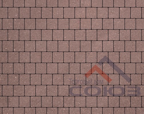 Тротуарная плитка Квадрат коричневый частичный прокрас на сером цементе 100x100x60мм Фабрика Готика