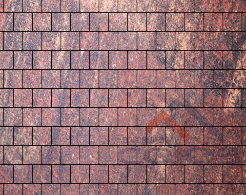 Тротуарная плитка Квадрат Natur Марс частичный прокрас 100x100x60мм Фабрика Готика