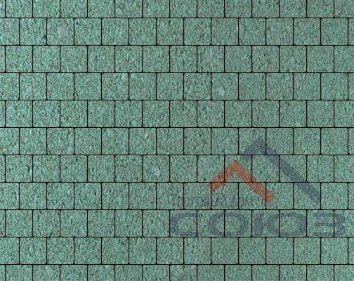 Тротуарная плитка Квадрат зеленый частичный прокрас на белом цементе 100x100x60мм Фабрика Готика