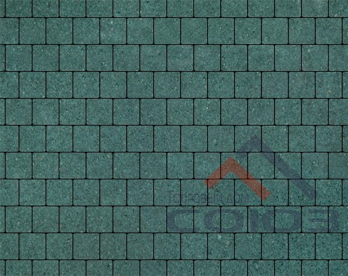 Тротуарная плитка Квадрат зеленый частичный прокрас на сером цементе 100x100x60мм Фабрика Готика