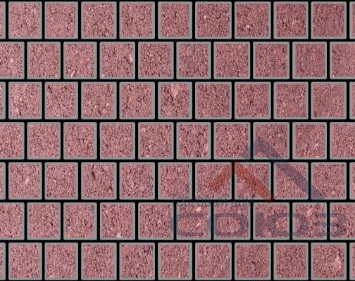 Тротуарная плитка Квадрат красный частичный прокрас на сером цементе 150x150x60мм Фабрика Готика