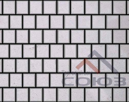 Тротуарная плитка Квадрат кристалл частичный прокрас на белом цементе 150x150x60мм Фабрика Готика