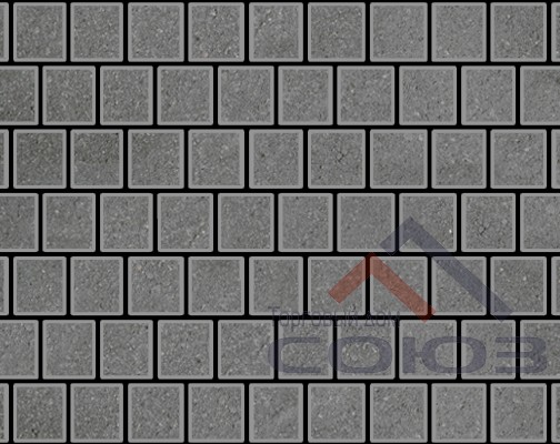 Тротуарная плитка Квадрат серый полный прокрас на сером цементе 150x150x60мм Фабрика Готика