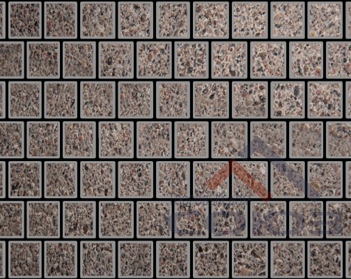 Тротуарная плитка Квадрат Silver №1 частичный прокрас 150x150x60мм Фабрика Готика