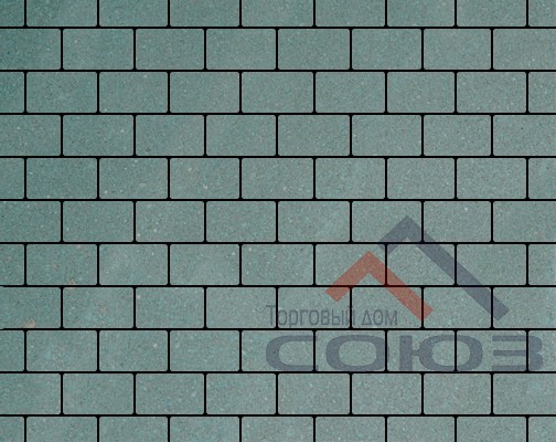 Тротуарная плитка Брусчатка синяя полный прокрас на сером цементе 200x100x40мм Фабрика Готика