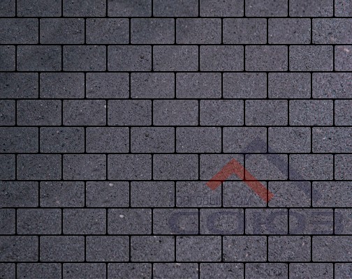 Тротуарная плитка Брусчатка суперчерный частичный прокрас на сером цементе 200x100x60мм Фабрика Готика