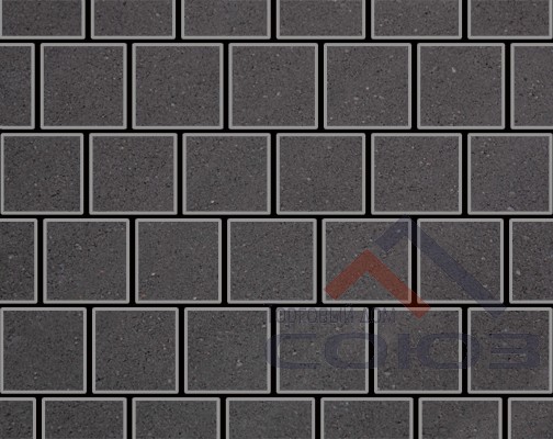 Тротуарная плитка Квадрат черный частичный прокрас на сером цементе 200x200x60мм Фабрика Готика