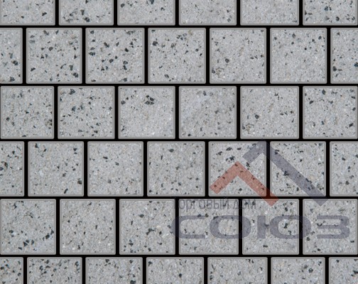 Тротуарная плитка Квадрат Granite FERRO Белла Уайт частичный прокрас 200x200x60мм Фабрика Готика