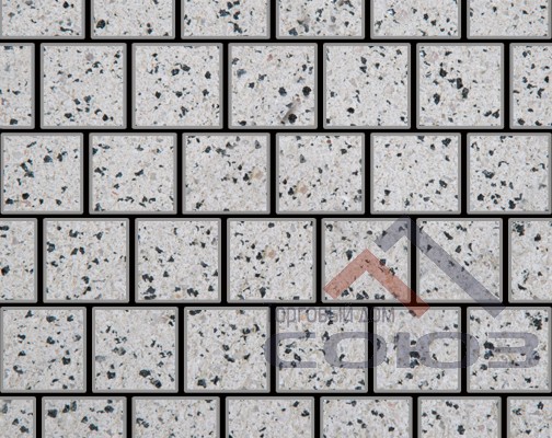Тротуарная плитка Квадрат Granite FERRO Покостовский частичный прокрас 200x200x60мм Фабрика Готика