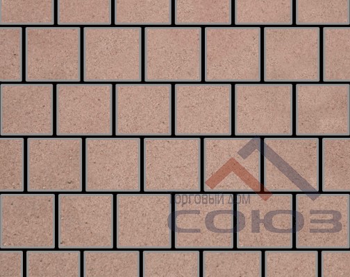 Тротуарная плитка Квадрат коричневый частичный прокрас на белом цементе 200x200x60мм Фабрика Готика