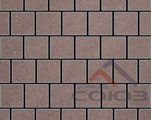 Тротуарная плитка Квадрат коричневый частичный прокрас на сером цементе 200x200x60мм Фабрика Готика