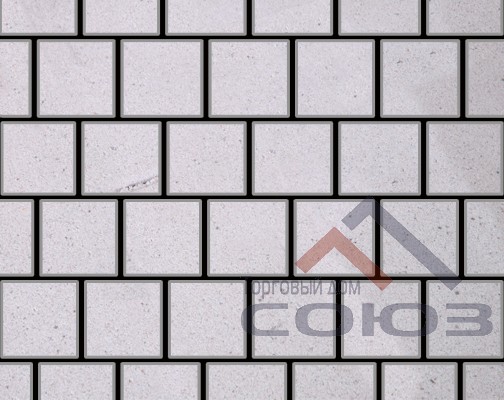 Тротуарная плитка Квадрат кристалл частичный прокрас на белом цементе 200x200x60мм Фабрика Готика