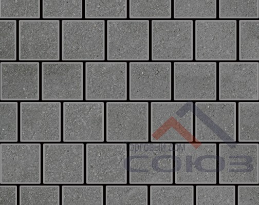 Тротуарная плитка Квадрат серый полный прокрас на сером цементе 200x200x60мм Фабрика Готика