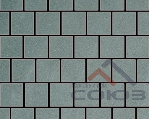 Тротуарная плитка Квадрат синий частичный прокрас на сером цементе 200x200x60мм Фабрика Готика