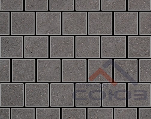 Тротуарная плитка Квадрат темно-серый частичный прокрас на сером цементе 200x200x60мм Фабрика Готика