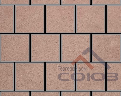 Тротуарная плитка Квадрат коричневый полный прокрас на белом цементе 300x300x40мм Фабрика Готика
