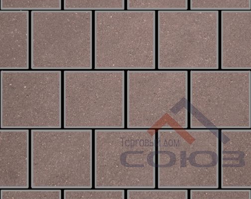 Тротуарная плитка Квадрат коричневый полный прокрас на сером цементе 300x300x40мм Фабрика Готика
