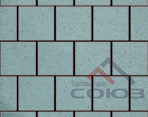 Тротуарная плитка Квадрат синий полный прокрас на белом цементе 300x300x50мм Фабрика Готика
