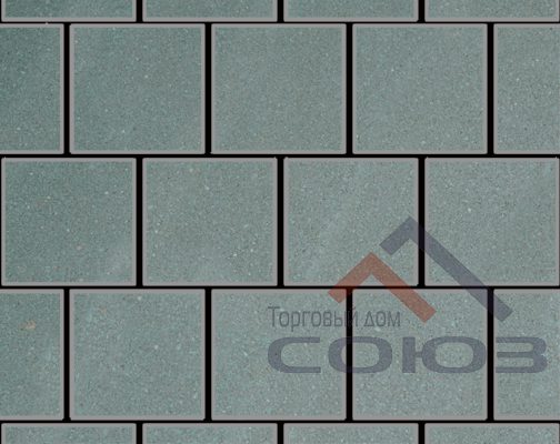 Тротуарная плитка Квадрат синий полный прокрас на сером цементе 300x300x50мм Фабрика Готика