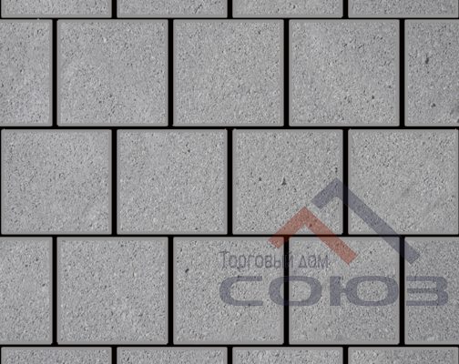 Тротуарная плитка Квадрат светло-серый полный прокрас на сером цементе 300x300x50мм Фабрика Готика