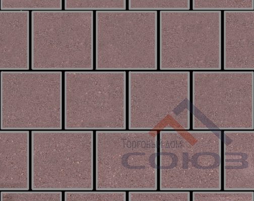 Тротуарная плитка Квадрат темно-коричневый полный прокрас на сером цементе 300x300x50мм Фабрика Готика