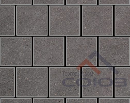 Тротуарная плитка Квадрат темно-серый полный прокрас на сером цементе 300x300x40мм Фабрика Готика