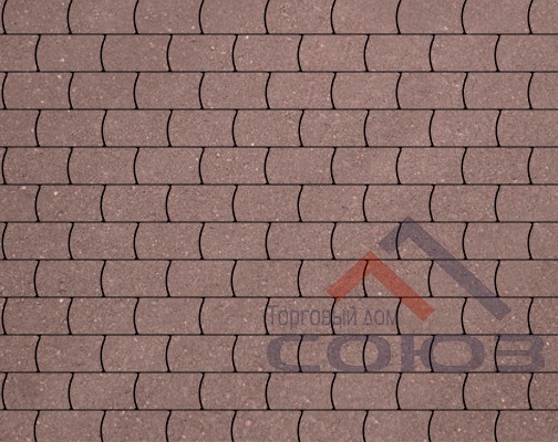 Тротуарная плитка Арка коричневый полный прокрас на сером цементе 150x100x50мм Фабрика Готика
