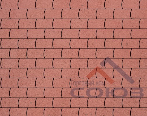 Тротуарная плитка Арка красный полный прокрас на белом цементе 150x100x50мм Фабрика Готика