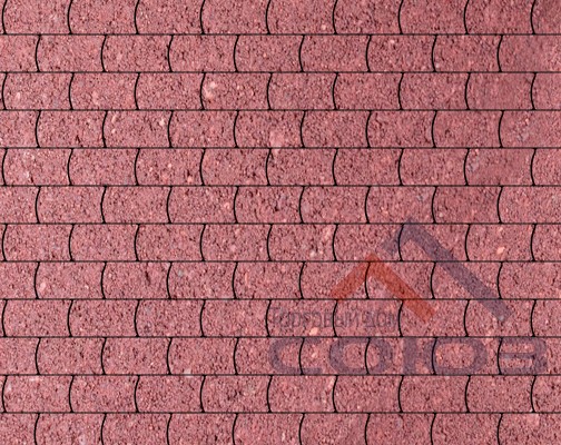 Тротуарная плитка Арка красный полный прокрас на сером цементе 150x100x50мм Фабрика Готика