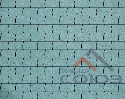 Тротуарная плитка Арка синий полный прокрас на белом цементе 150x100x50мм Фабрика Готика