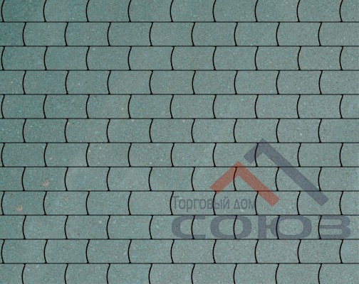 Тротуарная плитка Арка синий полный прокрас на сером цементе 150x100x50мм Фабрика Готика