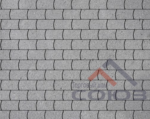 Тротуарная плитка Арка светло-серый полный прокрас на сером цементе 150x100x50мм Фабрика Готика
