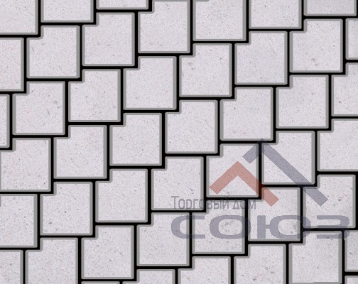 Тротуарная плитка Калипсо белый частичный прокрас на белом цементе 200x200x60мм Фабрика Готика