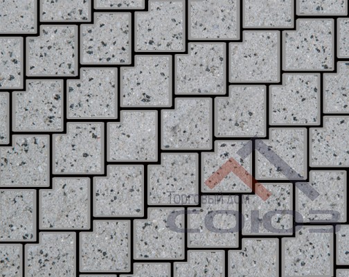 Тротуарная плитка Калипсо Granite FERRO Белла Уайт частичный прокрас 200x200x60мм Фабрика Готика