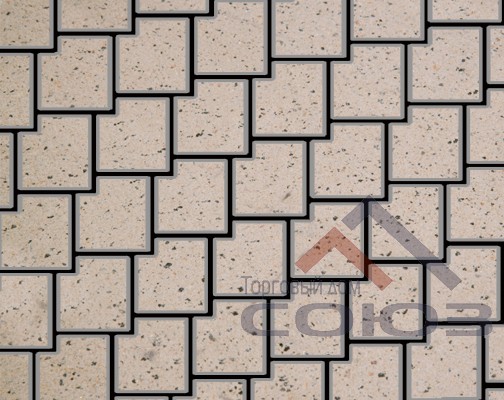 Тротуарная плитка Калипсо Granite FERRO Жельтау частичный прокрас 200x200x60мм Фабрика Готика