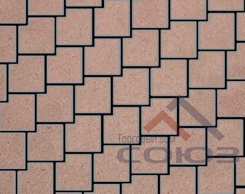 Тротуарная плитка Калипсо коричневый частичный прокрас на белом цементе 200x200x60мм Фабрика Готика