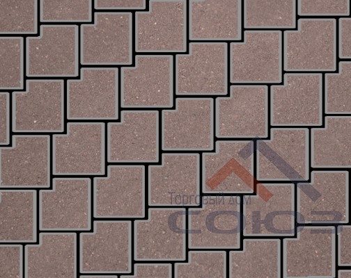 Тротуарная плитка Калипсо коричневый частичный прокрас на сером цементе 200x200x60мм Фабрика Готика
