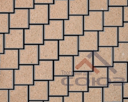 Тротуарная плитка Калипсо палевый частичный прокрас на белом цементе 200x200x60мм Фабрика Готика
