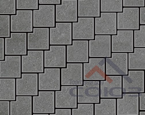 Тротуарная плитка Калипсо серый полный прокрас на сером цементе 200x200x60мм Фабрика Готика