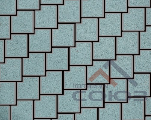 Тротуарная плитка Калипсо синий частичный прокрас на белом цементе 200x200x60мм Фабрика Готика